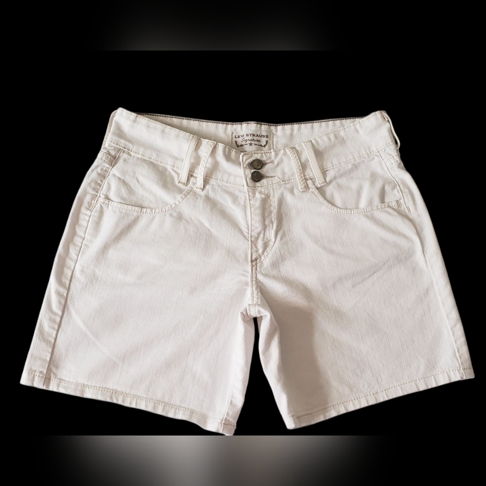 Levi Strauss Signature Cream Color Short Bermudas Classic Style Zise: 4